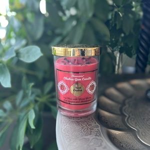 SOY WAX Ylang Ylang Red Jasper and Bloodstone Chakra Gem Candle